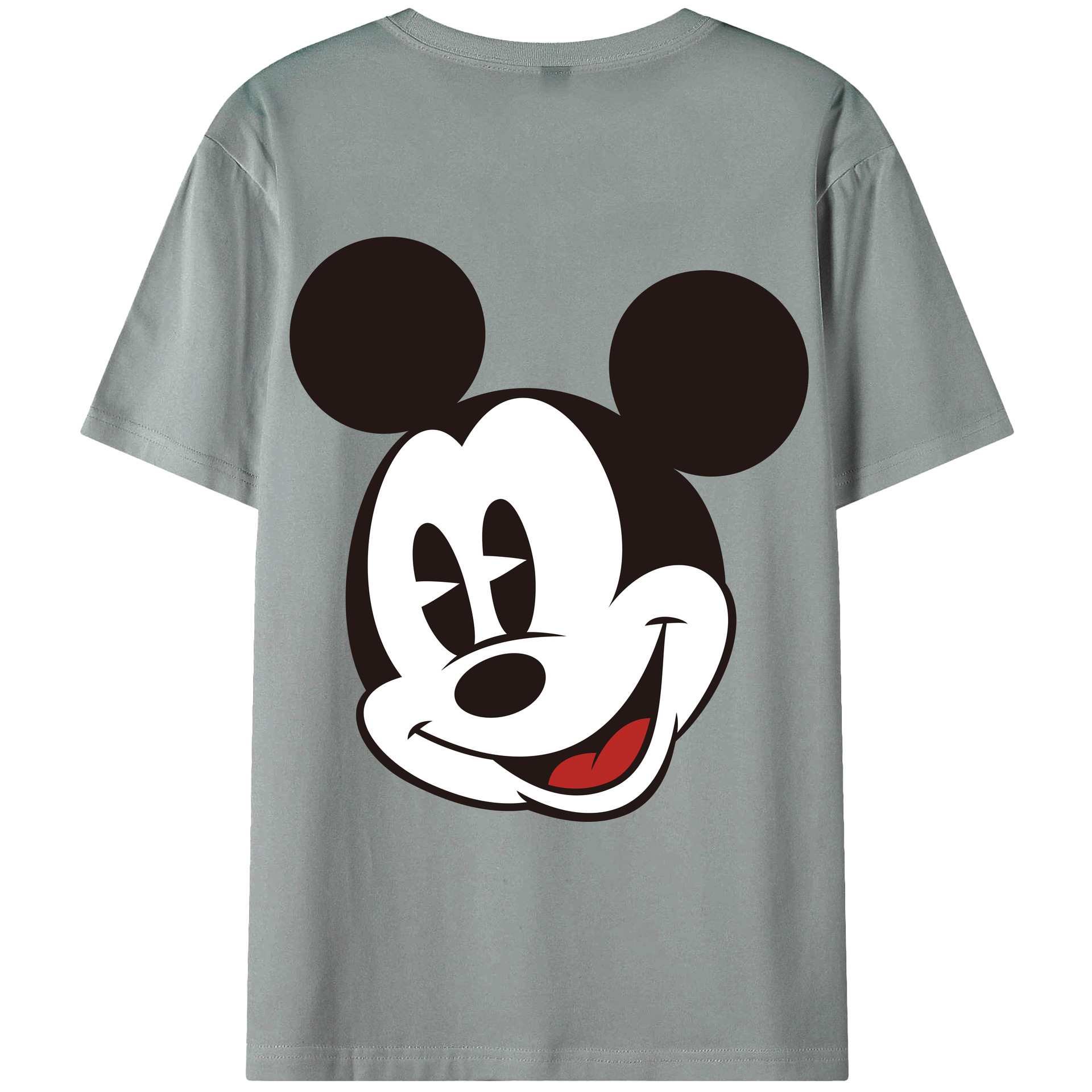 ミッキーマウス Mickey Mouse 綿100％ メンズ半袖Tシャツ（バックプリント） 通気性